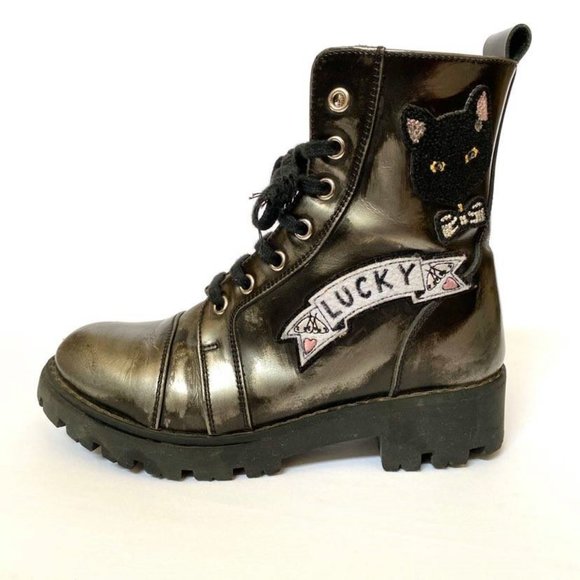Ermanno Scervino Junior Combat Boot Patches 33 - Picture 3 of 13